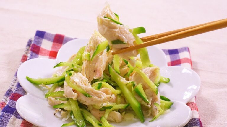 電子レンジで3分！ささみときゅうりのねぎ塩だれ