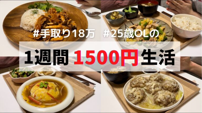 食費1ヶ月1万円の一人暮らしごはん【1週間分紹介】￼