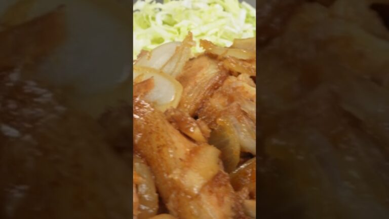 流行りに乗って豚バラブロックを使った生姜焼きで優勝していく#飯テロ #asmr