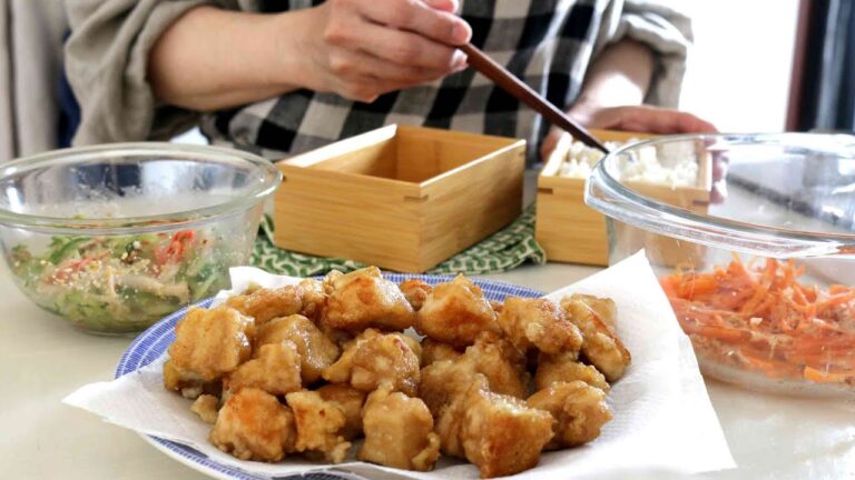 【お弁当作り】なんだかんだ喜ばれるおかず！厚揚げと鶏むね肉のコロコロ唐揚げ弁当bento＃889