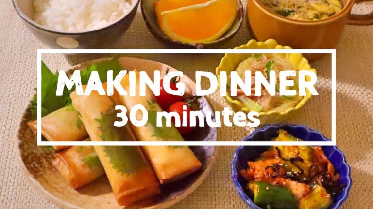 【料理】ささみと大葉のチーズ春巻き・春雨サラダ・きゅうりとキムチの塩昆布和え