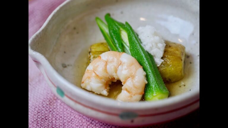 焼き茄子のおひたしの作り方  How to make Ohitashi ofGrilled Eggplant