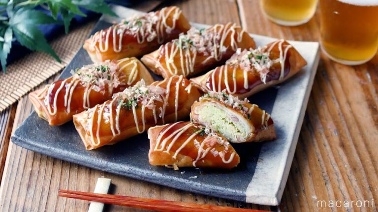 【お好み焼き風春巻き】巻くだけ簡単♪パリッと食感がやみつきになる！｜macaroni（マカロニ）