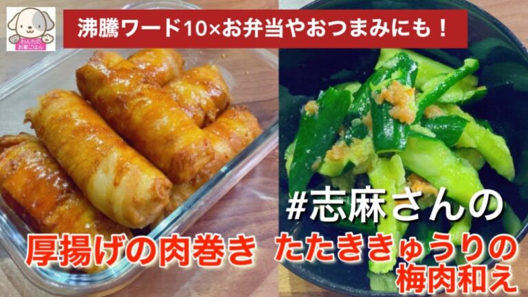 お弁当のおかず・作りおきに！志麻さんのレシピ２選 厚揚げの肉巻き たたききゅうりの梅肉和え弁当 おつまみ 厚揚げレシピ きゅうりレシピ お弁当レシピ