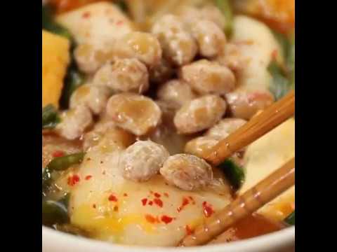ボリュームもスタミナも満点 厚揚げとおもちのキムチ納豆スープ ｜ moguna[モグナ]
