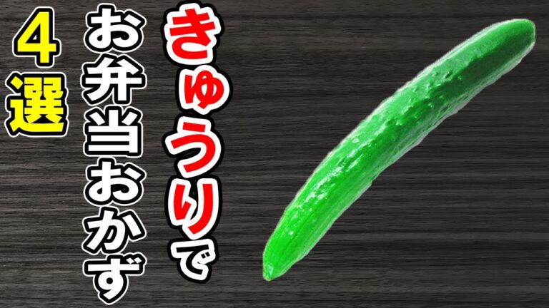 【お弁当おかず】きゅうりの簡単レシピ4選　冷めても美味しい料理の作り方！冷蔵庫にあるもので簡単おいしい節約料理/旦那弁当/毎日弁当/きゅうりレシピ/作り置きレシピ/bento【あさごはんチャンネル】