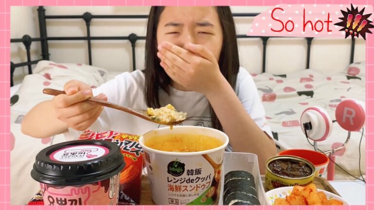 [しゅモッバン][日本語字幕]スーパーで韓国食品が見えたので買った。全部初めて食べる～