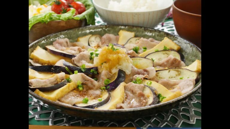 レンジで５分！「豚肉と厚揚げとなすのミルフィーユ」の簡単レシピ・作り方