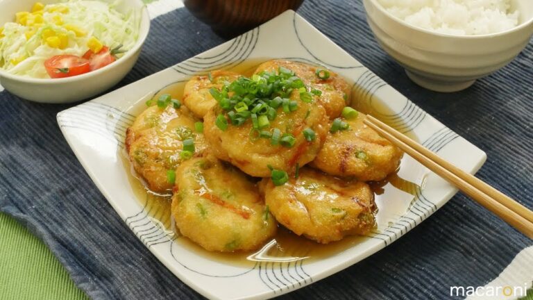 生姜あんがとろ〜り！ 枝豆 たっぷり サクふわ 焼き がんもどき のレシピ 作り方