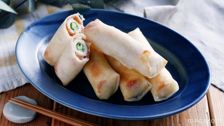 【オクラチーズ春巻き】くるくる巻くだけタネいらず！断面もかわいい♪｜macaroni（マカロニ）