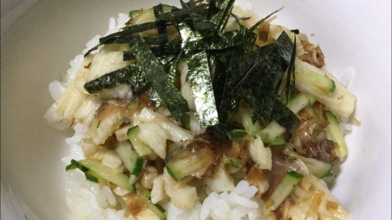 きうりと長芋とちくわのおかか和え丼の作り方教えます❤️呑みすぎた後はこれですね😋👍