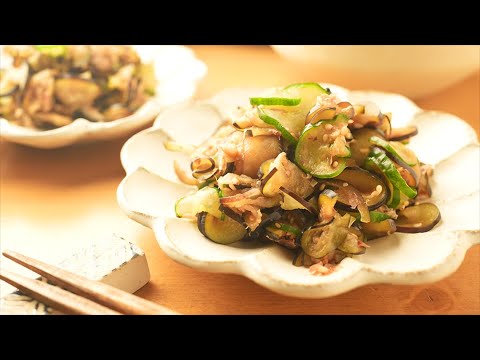 ひとくちでやみつきに！ポン酢でさっぱり簡単【なすのおかか和え】