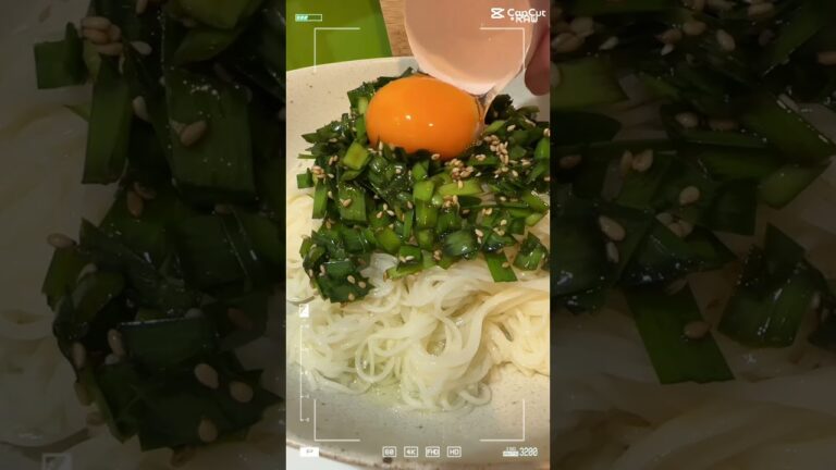 【そうめん】卵かけご飯風ニラそうめん　ニラのパワーで疲労回復 #japanesefood #そうめん #ロバート馬場 #包丁入らず#夏 #ニラ #卵 #疲労回復