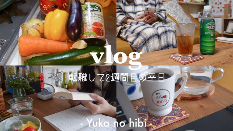 [vlog] 転職して2週間目の在宅の日々 / 始業前の読書時間📚 / アニメと水菜とジンジャエールの３大ブームが訪れています