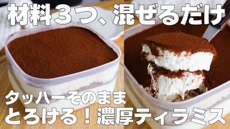 【材料3つ】混ぜて冷やすだけ！タッパーそのままティラミス作り方！ / 【syun cooking】