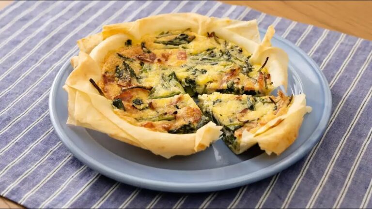 ほうれん草とベーコンの春巻きキッシュ