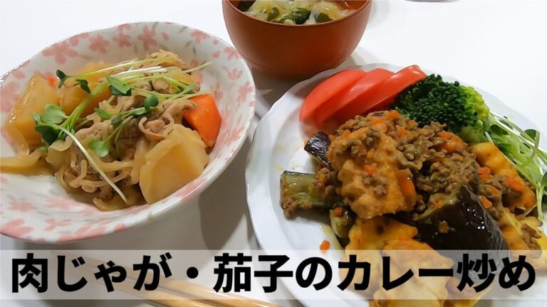 【Japanese home cooking】肉じゃが・茄子と厚揚げのカレー炒め～プチ糖質制限中の赤ちゃんママ料理