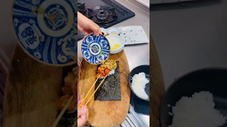 YouTube史上最速で納豆キムチ手巻き作って食べる男