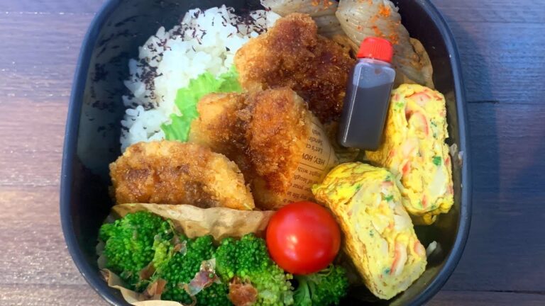 【お弁当作り】チキンカツ｜カニカマとネギの卵焼き【メインに手間がかかる日は残り物や作り置きで副菜を簡単に】