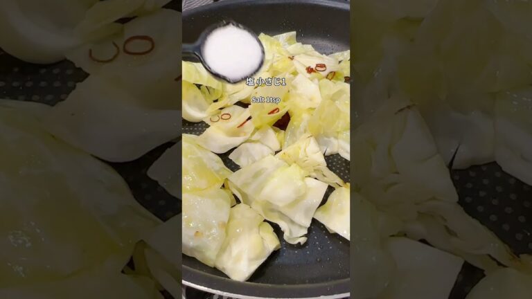 キャベツとベーコンのペペロンチーノ　簡単うまい 時短料理 簡単レシピ#家庭料理 #recipe #レシピ #shorts 35