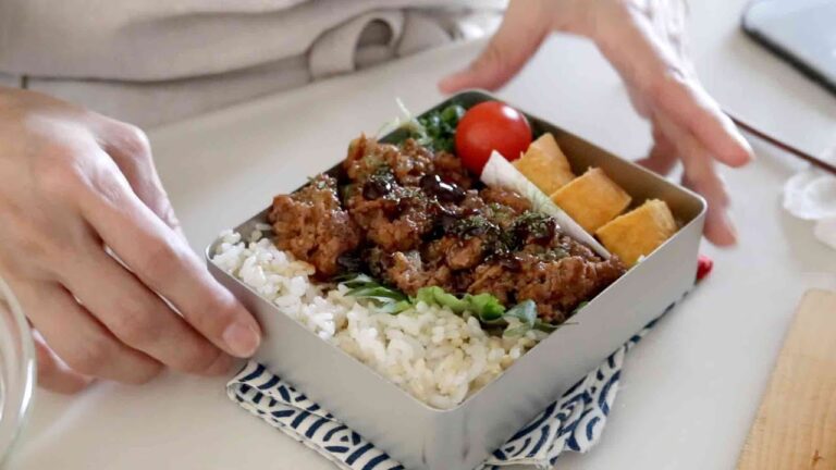 【お弁当作り】手が汚れないなんて最高！こねない整えないズボラハンバーグ弁当＃863