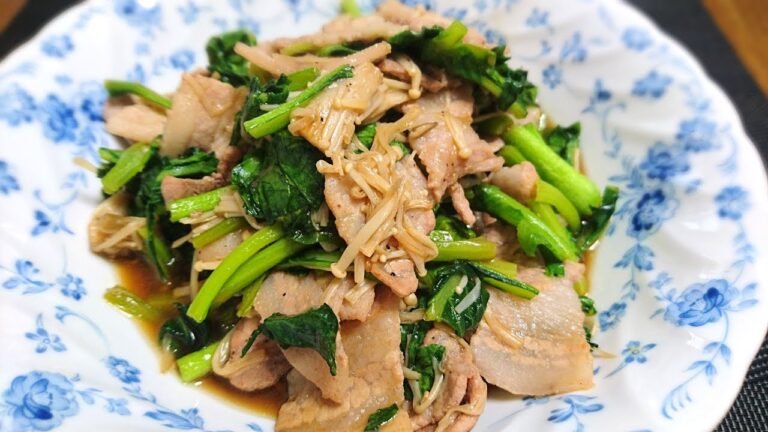 豚バラ肉と小松菜のオイスターソース炒め【料理】