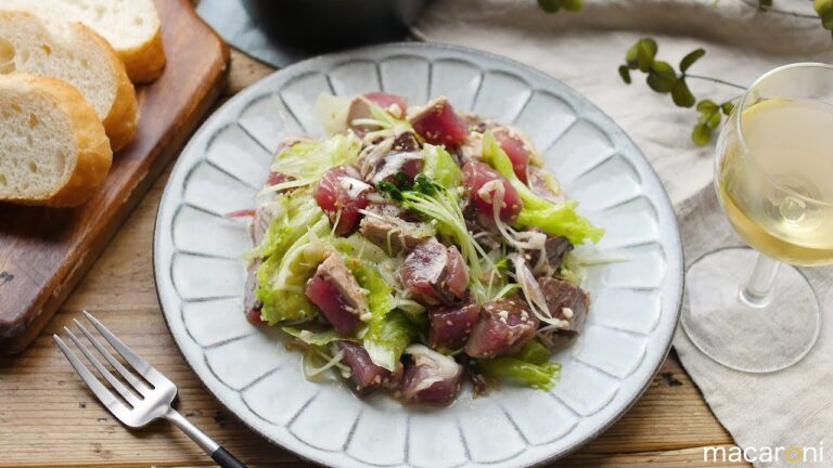 【おつまみごはん】食欲そそる♪ ねぎ塩かつおのおかずサラダのレシピ 作り方