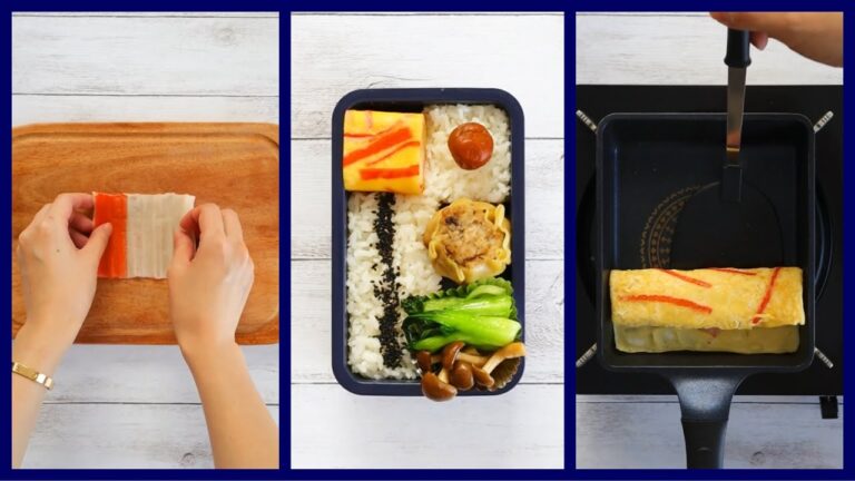 色鮮やかで簡単！カニカマ卵焼きの作り方🍳お弁当の詰め方🍱