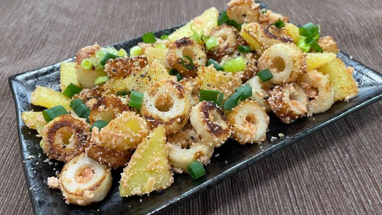 じゃがいもとちくわの明太バター絡めの作り方【おつまみ】【簡単男飯】