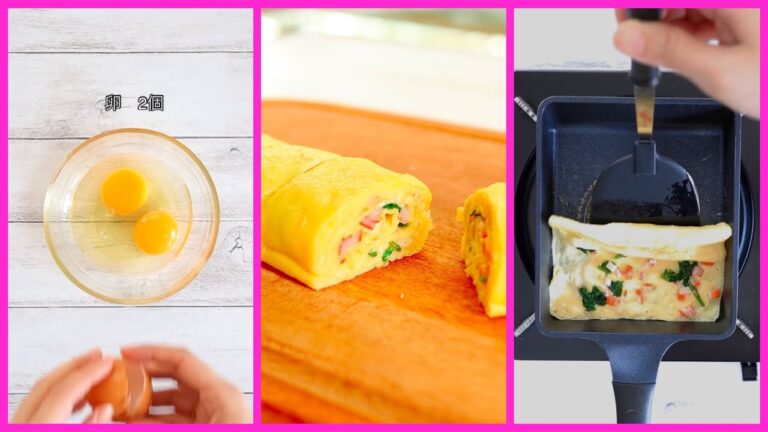 🦀カニカマとほうれん草の卵焼き🍳の作り方。簡単なコツ3つ❗️