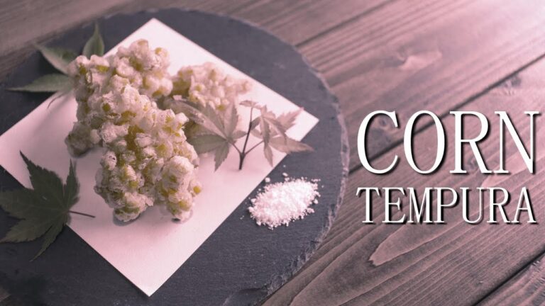 (without music)How to make corn tempura.  トウモロコシの天ぷらの作り方。（4Ｋ）