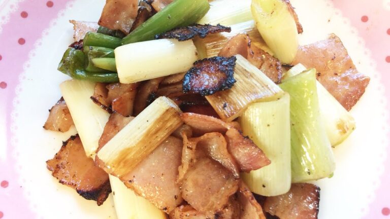 ねぎとベーコンの簡単炒め