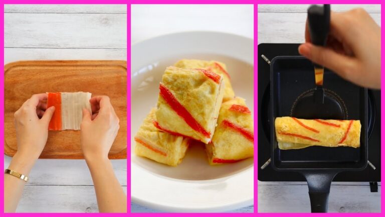 🦀カニカマ卵焼きの作り方🍳Crab stick roll egg/お弁当おかず🍱