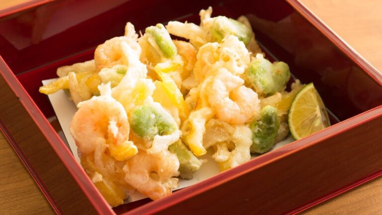 「和風弁当」の作り方 | そら豆と新玉ねぎのかき揚げ