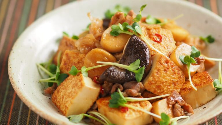 炒どうふとエリンギのオイスターソース炒め