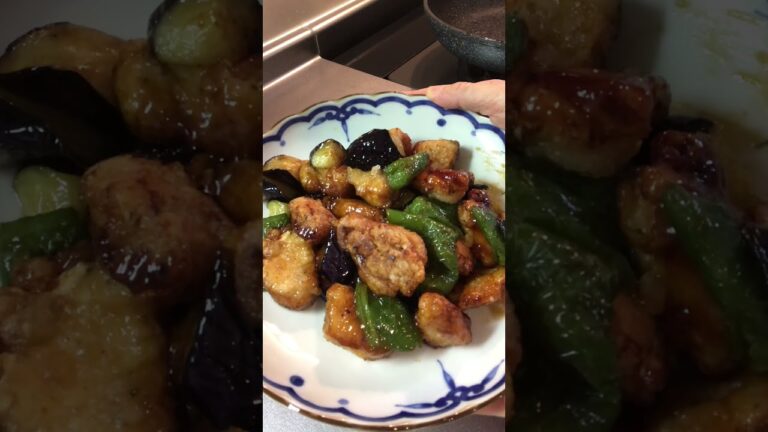 【#shorts 】ご飯が止まらない 鶏・茄子・ピーマンの甘辛炒め