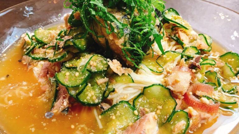 夏バテの時はこれ食べてみて‼サバ缶で簡単に作れる旨味と栄養たっぷり『絶品冷や汁風そうめん』