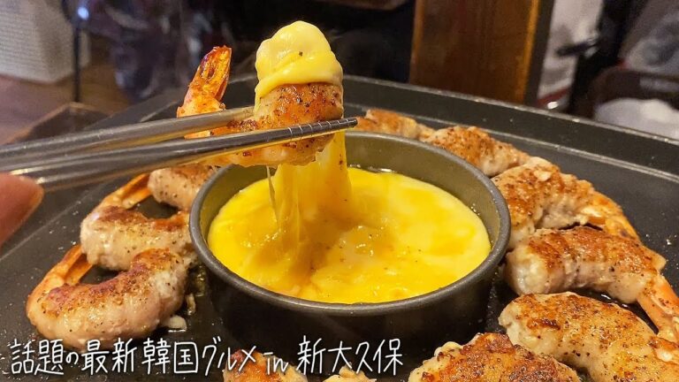 【新大久保】最新韓国グルメ！エビロールサムギョプサル「マッコリの物語」