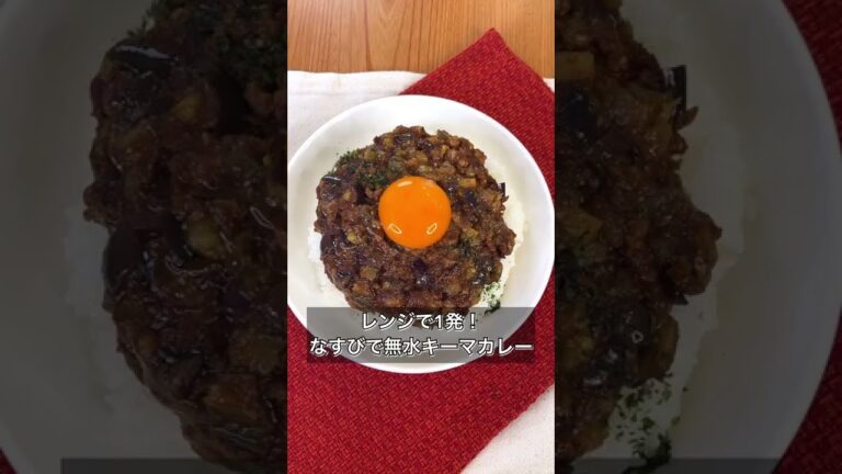 【レンジで1発！なすびで無水キーマカレー】