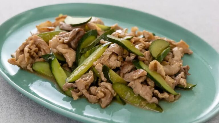 きゅうりと豚肉のポン酢炒め