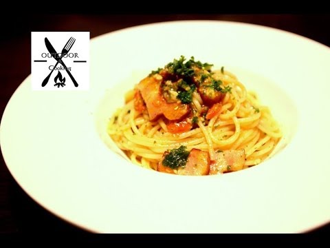 【和風パスタ】山椒香るトマトとベーコンのパスタ