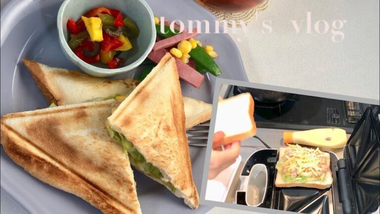 【朝ごはん】ツナマヨコーンホットサンド/レタスで揉めた朝