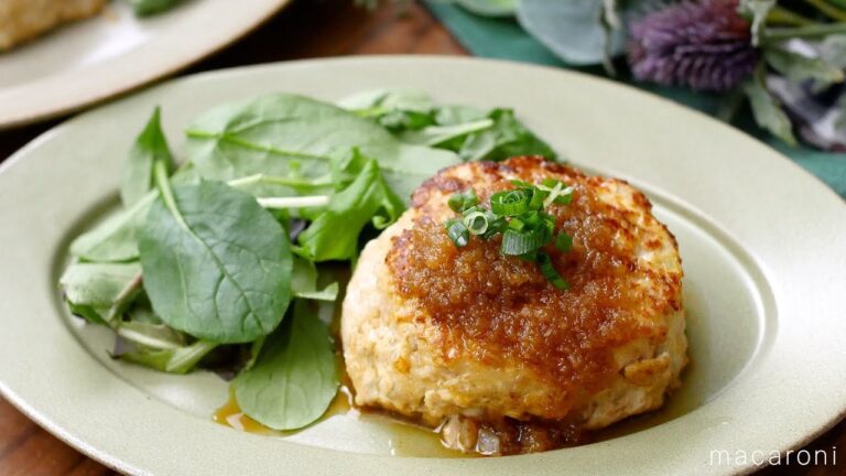 【フライパン1つで作る豆腐と豚ひき肉のハンバーグ】豆腐と豚肉でヘルシーに！おろしポン酢でさっぱり♪｜macaroni（マカロニ）