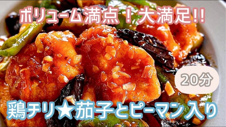 《簡単節約レシピ》茄子とピーマンが入った鶏チリ