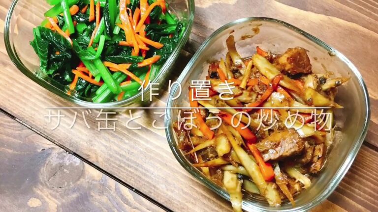 作り置き 鯖缶とごぼうの炒め物