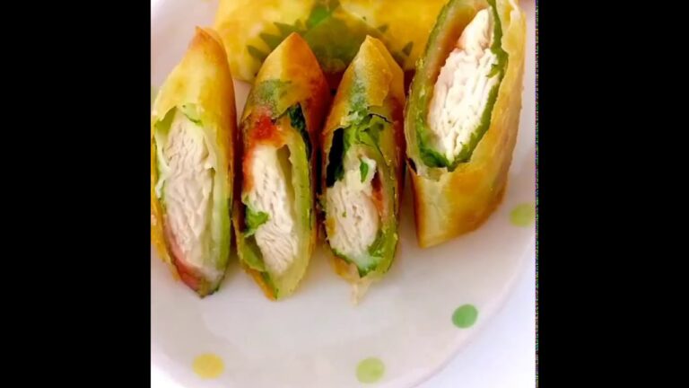 ササミとチーズの梅紫蘇春巻き