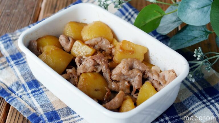 【豚こまとじゃがいものガリバタ醤油炒め】お弁当やおつまみに！あると嬉しい作り置き♪