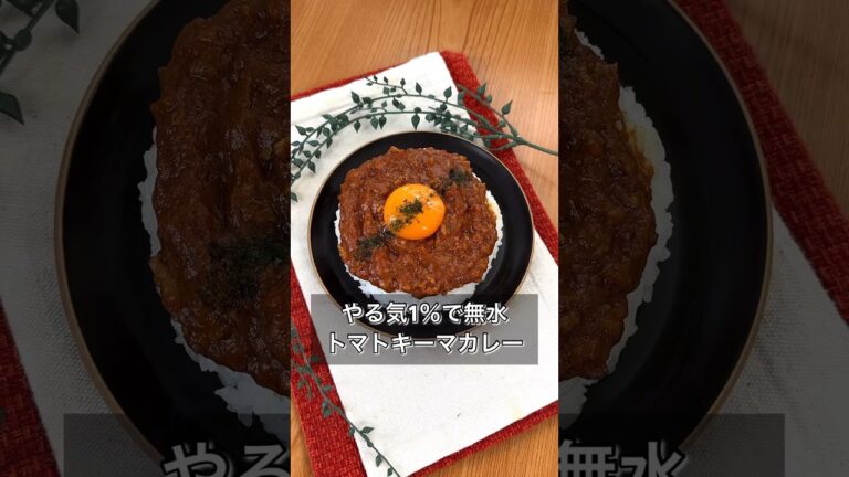 やる気1％で無水トマトキーマカレー