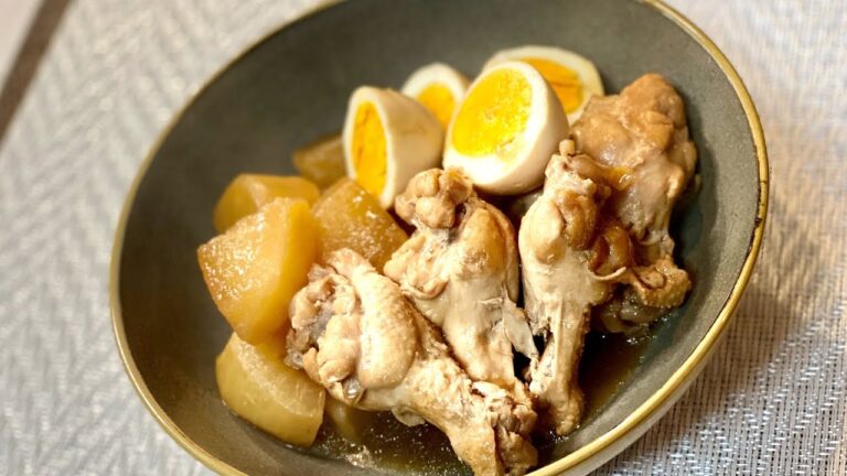 お酢とニンニクでスタミナ満点【手羽元と大根のさっぱり煮】Chicken wings, radish sapparini
