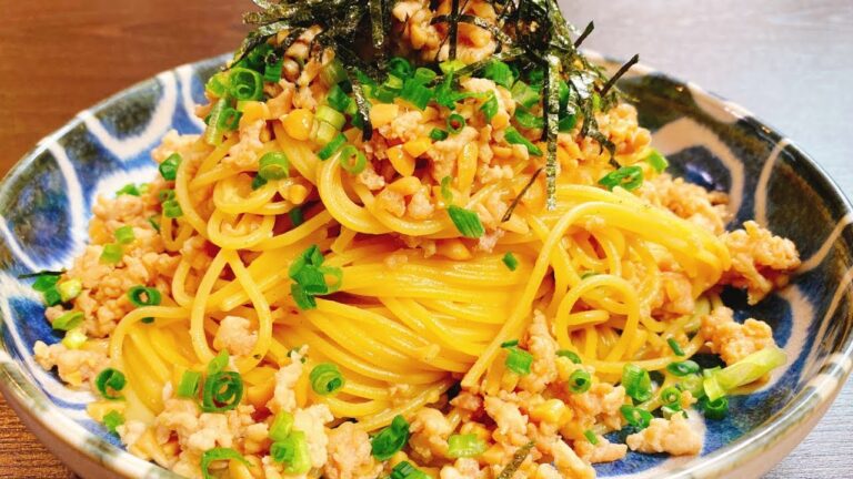 『本当に美味しいひき肉納豆の和パスタ』Japanese style Natto pasta
